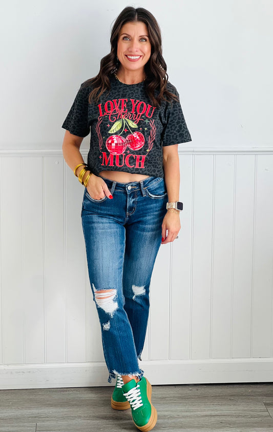 Love You Cherry Much Leopard Tee (Reg. & Plus)