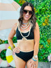 Ribbed Black Contrast Trim 2-Piece (Reg.)