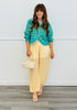 Yellow Polka Dot Cape Top & Pant Set (Reg.)