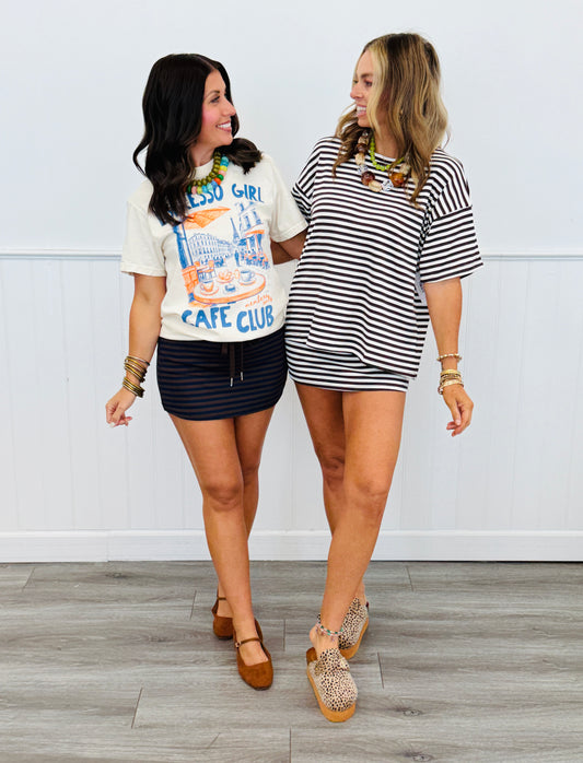 Striped Mid Rise Knit Skort (Reg.) - 2 Colors
