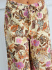 Lavender/Brown Floral Tropical Print Cropped Pants (Reg. and Plus)