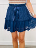 Lace Tiered Satin Bow Mini Skirt (Reg.)-3 Colors