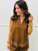 Sleeveless Lace Trim Blouse (Reg.) - 2 Colors