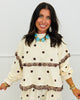 Ivory/Brown Polka Dot Seam Lace Sweatshirt (Reg.)