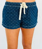 Dark Denim Polka Dot Low Rise Shorts (Reg.)