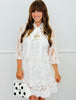 White Floral Lace Mini Dress (Reg & Plus)