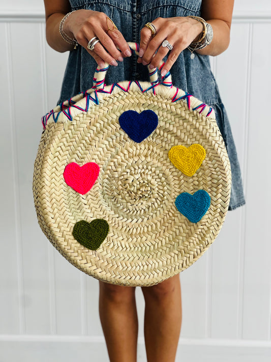 Round Straw Beach Tote