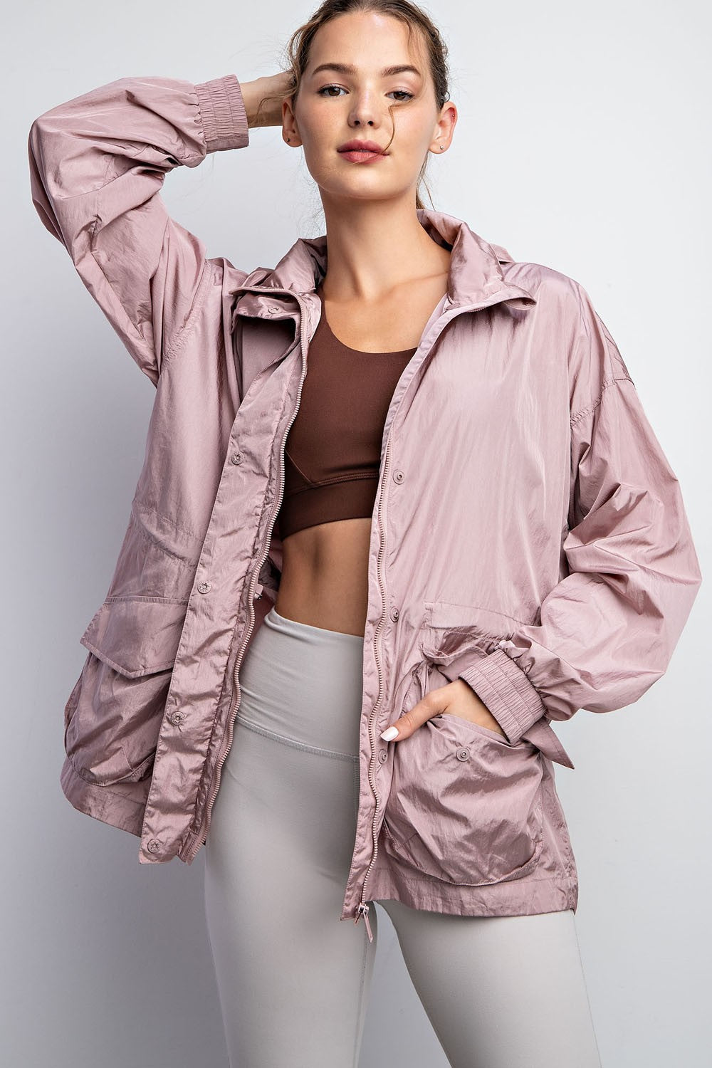 Zip Up Parachute Jacket (Reg.)- 4 Colors