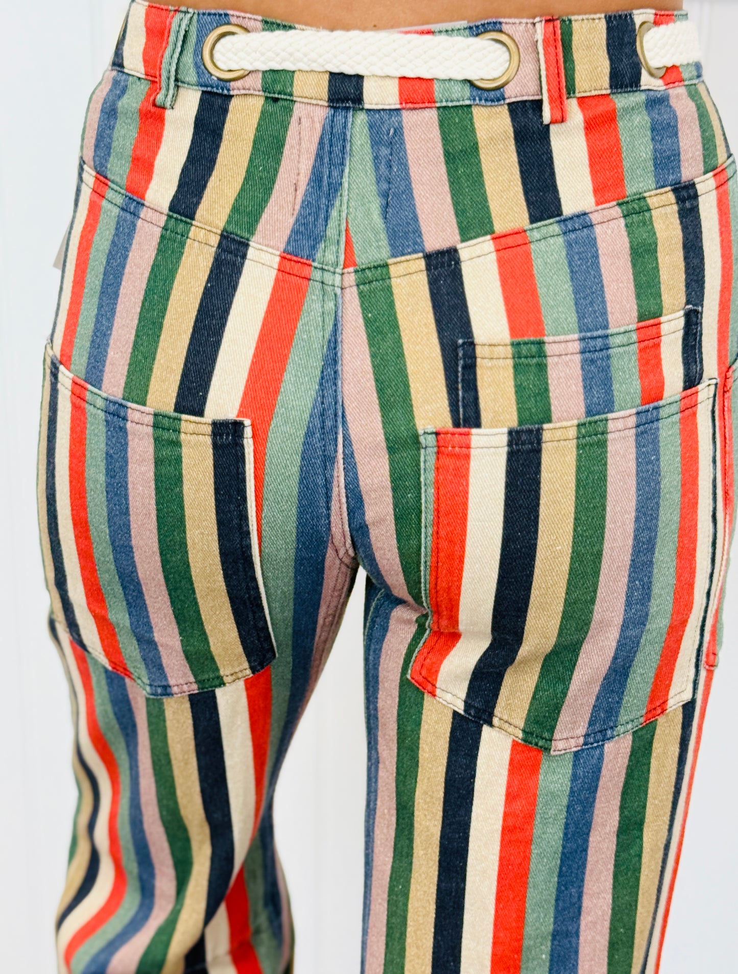 Multi Stripes String Barrel Pants (Reg.)