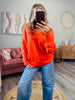 Orange Red V-Neck Sweater Top (Reg.)