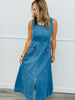 Lt. Blue Horsebit Midi Dress (Reg.)