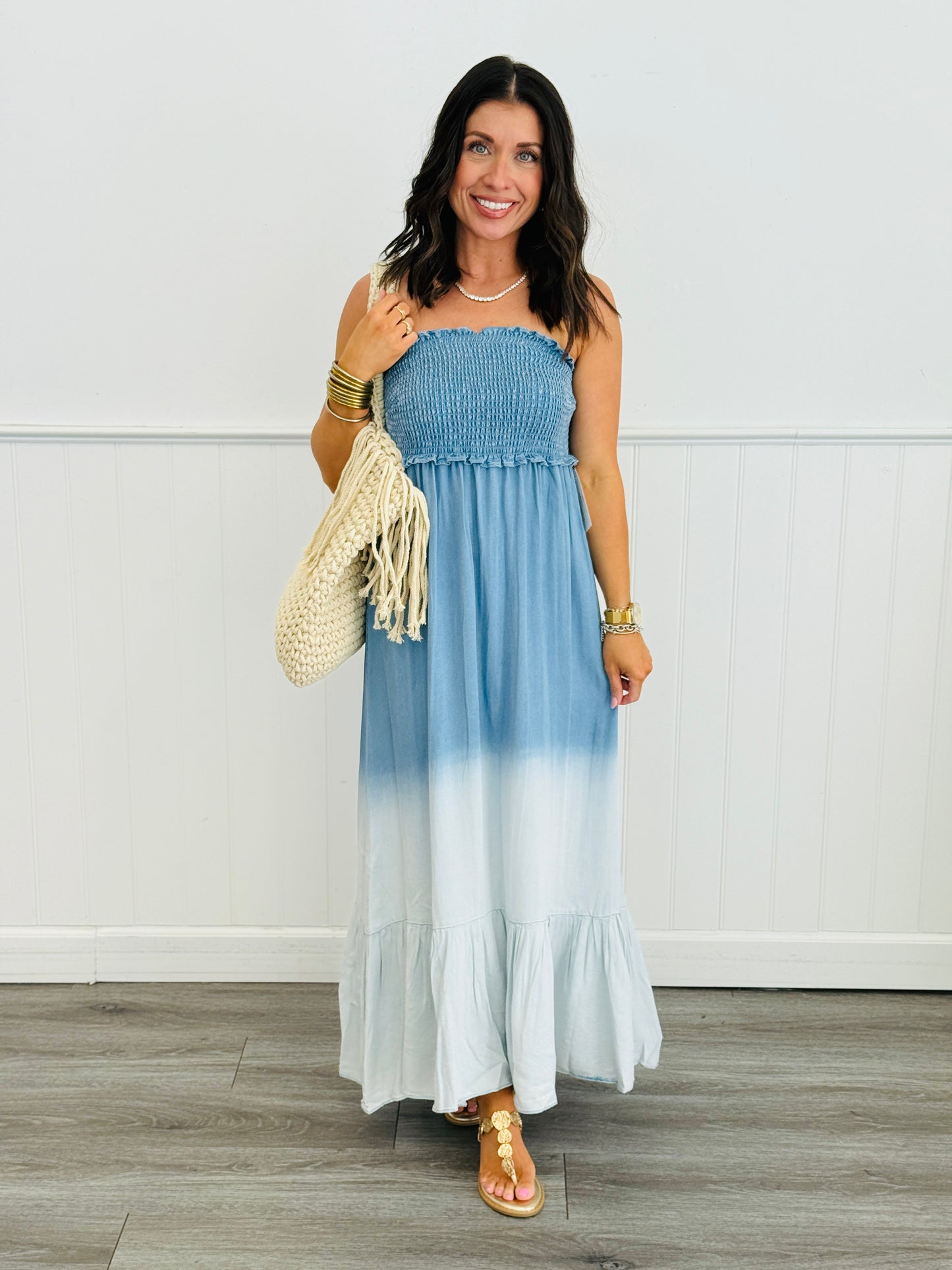 Ombre Smocked Maxi Dress (Reg.)