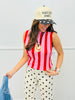 Striped Mock Neck Sleeveless Top (Reg.)-2 Colors