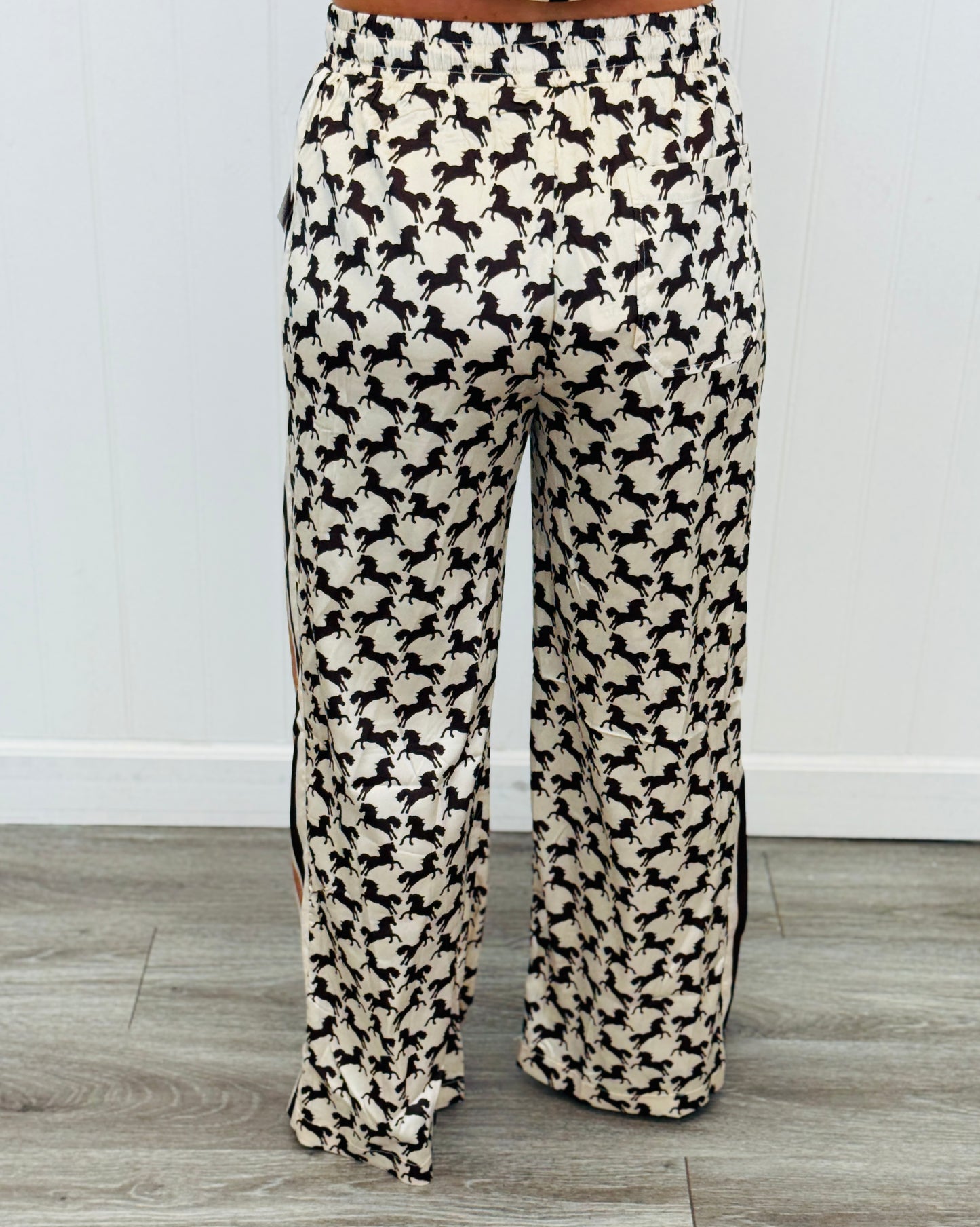 Horse Print Side Stripe Pants (Reg.) - 3 Colors