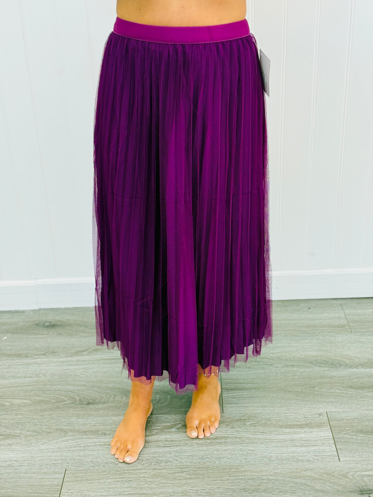 Tulle Double Layered Pleated Skirt (Reg)-3 colors
