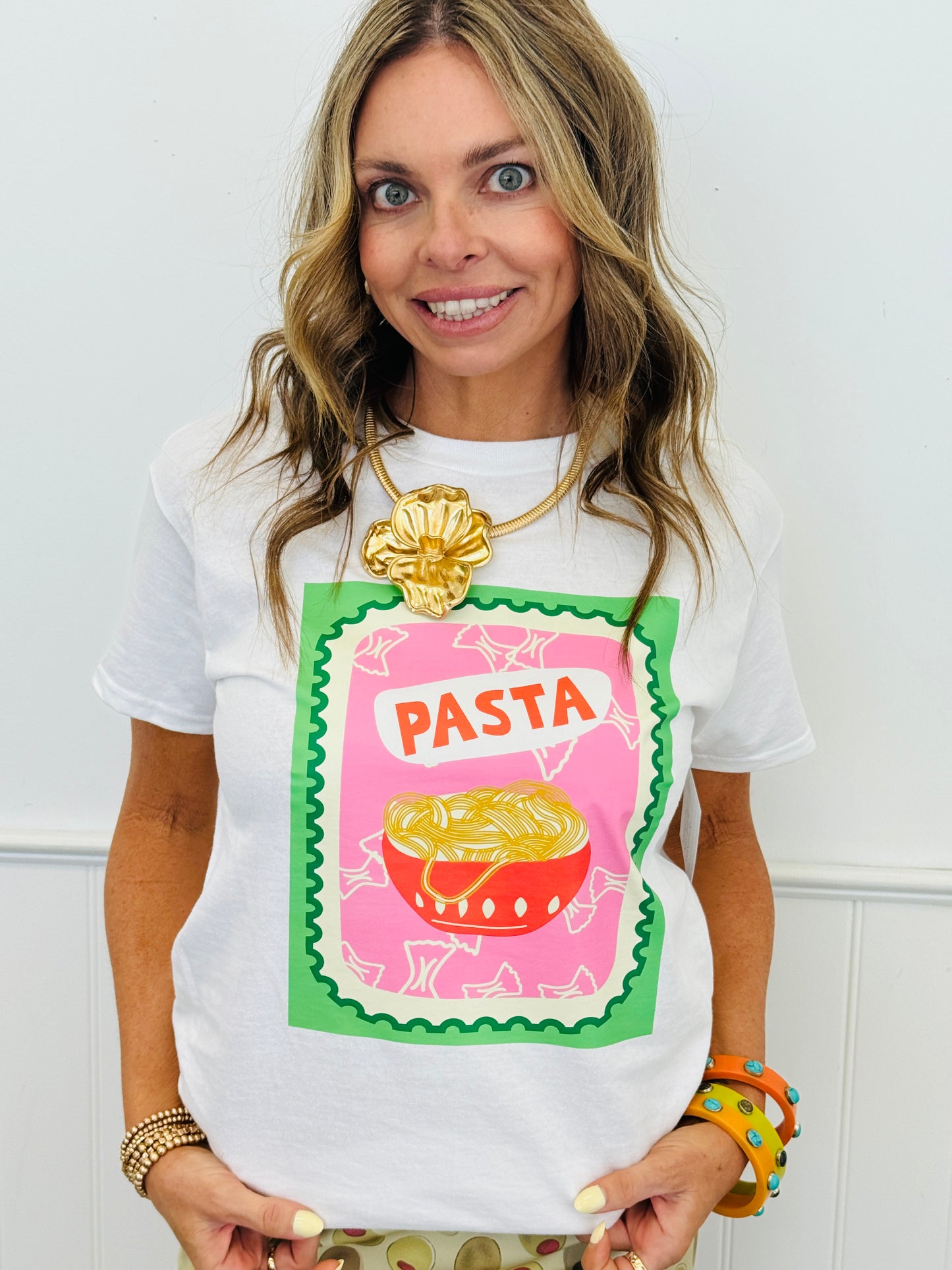 White Pasta Bowl Graphic Tee (Reg & Plus)