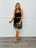 Satin Lace Trim Knee Length Skirt (Reg & Plus) - 2 Colors