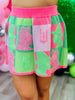 Queen Of Sparkles Licensed Pink/Green Glinda & Elphaba Profile Skirt (Reg. and Plus)