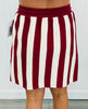 Garnet Bold Stripe Mini Skirt (Reg.)