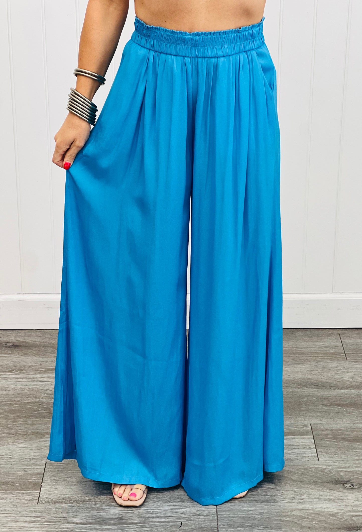 Shine Satin Palazzo Pants (Reg.)- 4 Colors