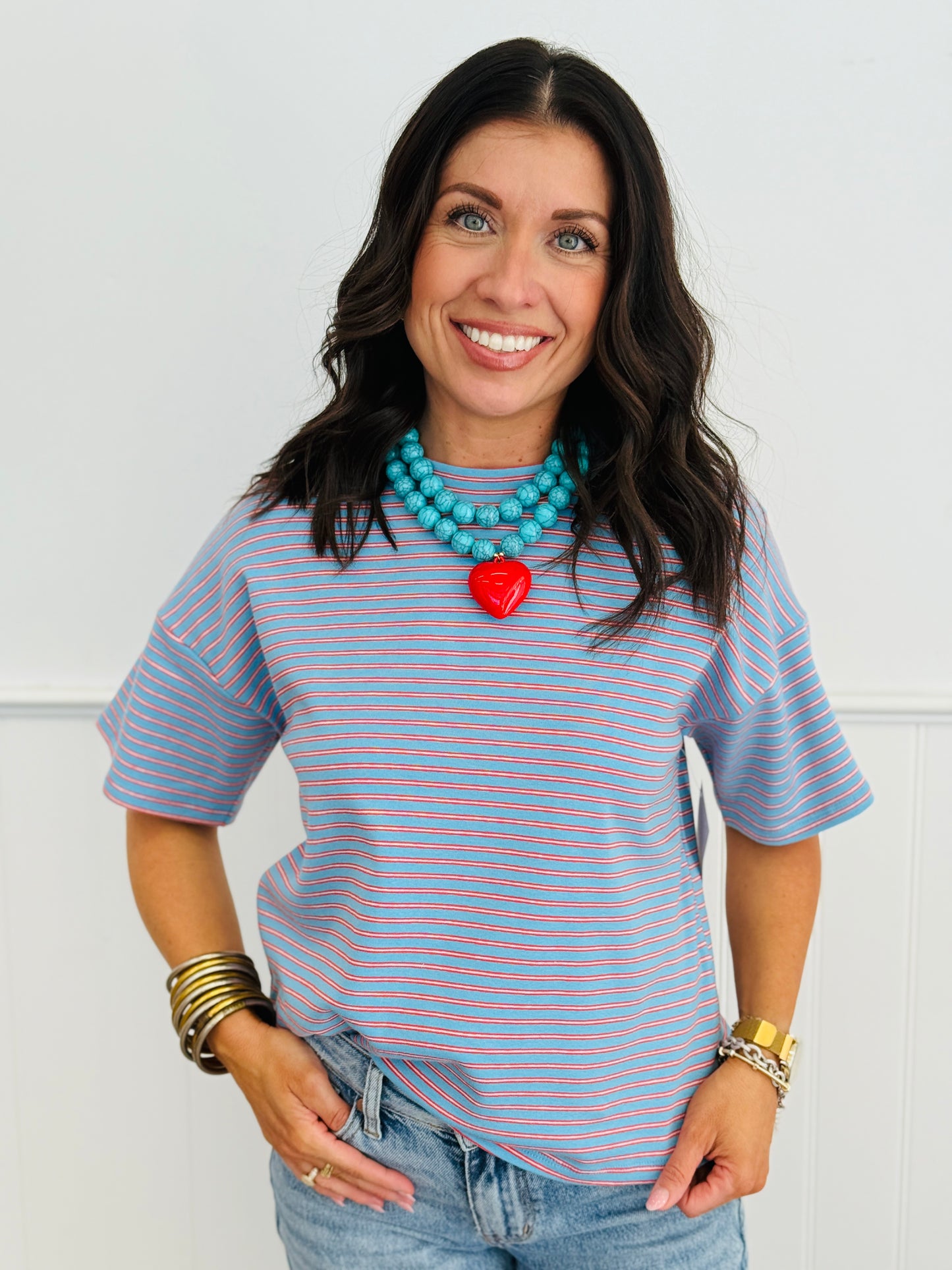 Sky Blue Striped Tee (Reg.)