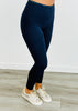 Dark Navy Plaid Contrast Binding Leggings (Reg.)