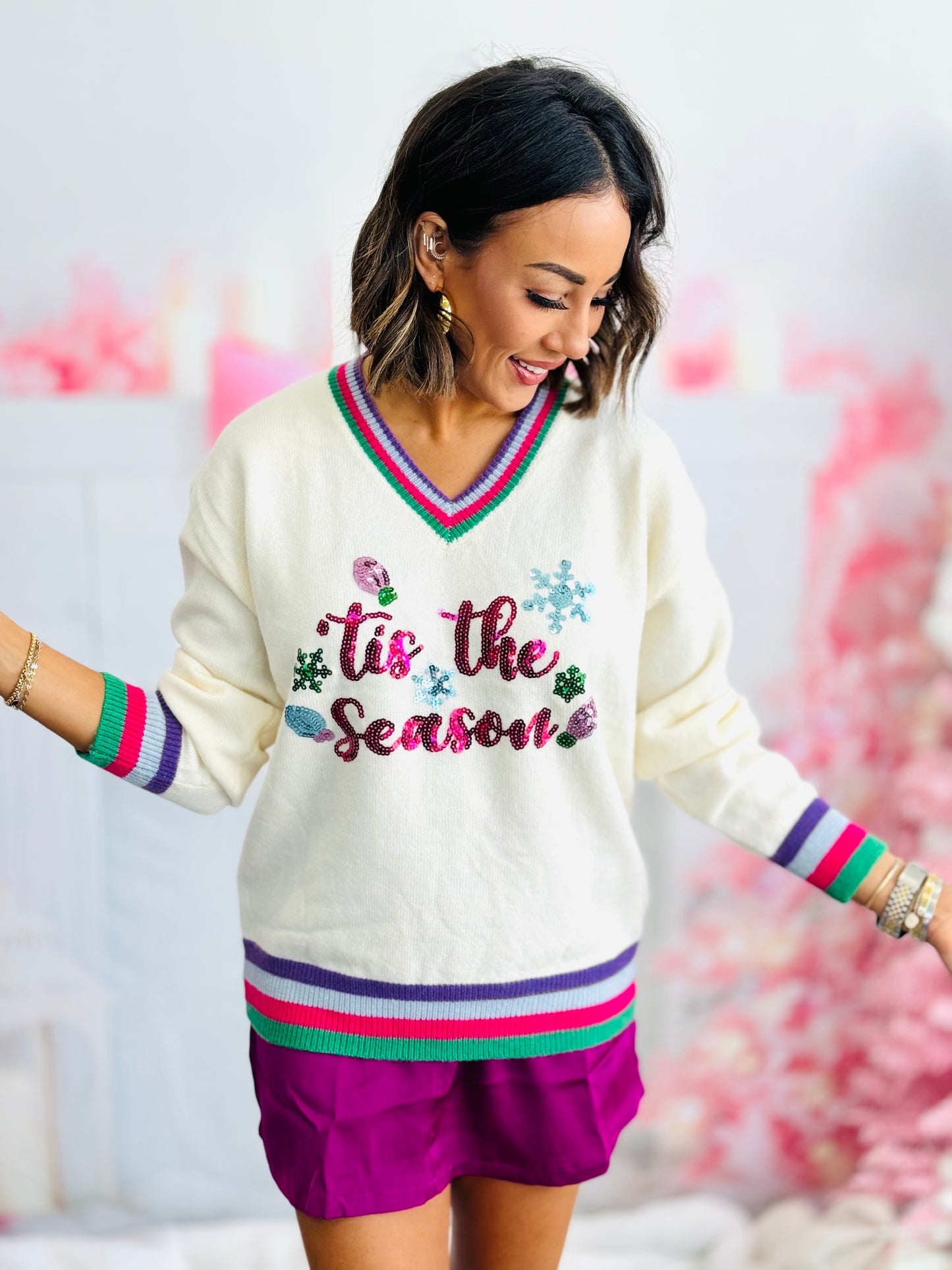 'Tis the Season Cream Sweater (Reg. and Plus)