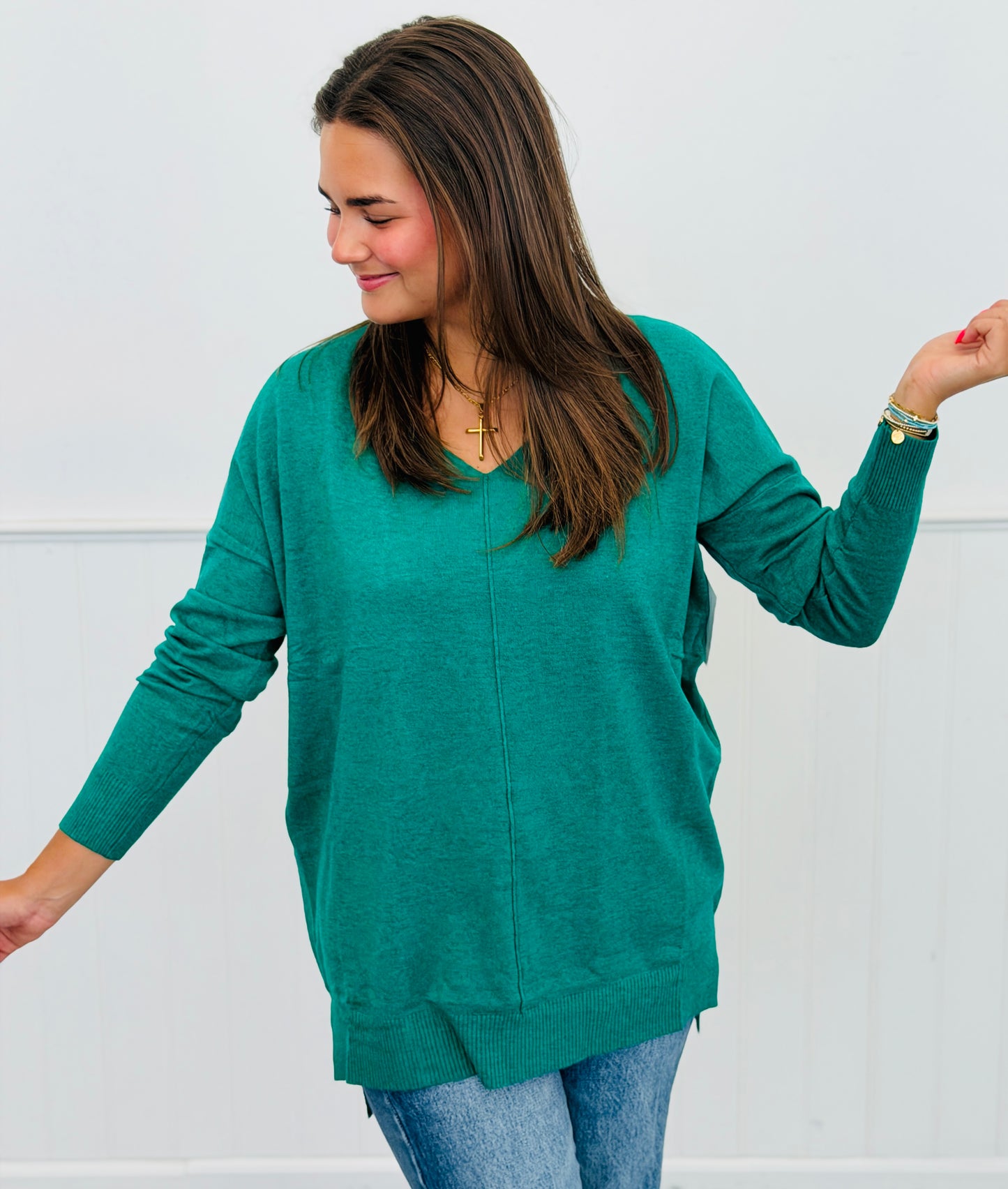 Center Seam Sweater Top Remix (Reg.) - 7 Colors