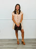 Rust Stripe Button Down Mini Dress (Reg & Plus)
