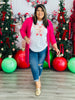 Pink Candy Cane Bow Tee (Reg. and Plus)