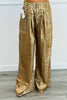 Gold Metallic Polka Dot Pleated Pants (Reg.)
