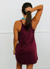 Maroon THE RAY Techno Cupro Strappy Mini Skort Dress (Reg.)