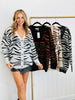 Zebra Print Button Up Cardigan (One Size) - 4 Colors
