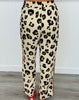 Red Animal Print Color Band Pants (Reg.)