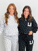 Fleece Polka Dot LA Patch Hoodie Sweatshirt  (Reg.)-2 Colors