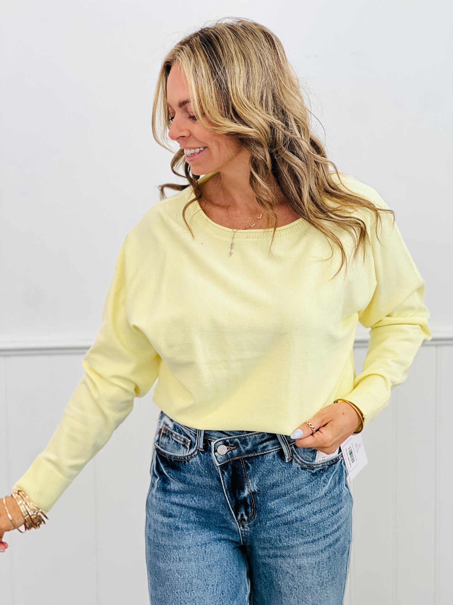 Dolman Sleeve Sweater Top (Reg.)-4 Colors