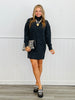 Black High Neck Mini Sweater Dress (Reg.)