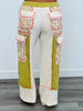 POL Lime Green Thermal Floral Quilted Pants (Reg.)