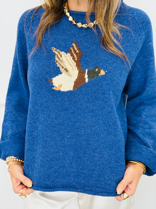 Royal Duck Graphic Pullover Sweater Top (Reg.)
