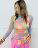 Checkered Mesh LS Top (Reg & Plus)