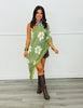 Green Floral Lace Asymmetrical Blouse (Reg.)