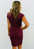 Maroon Cinched Waist Mini Dress (Reg.)