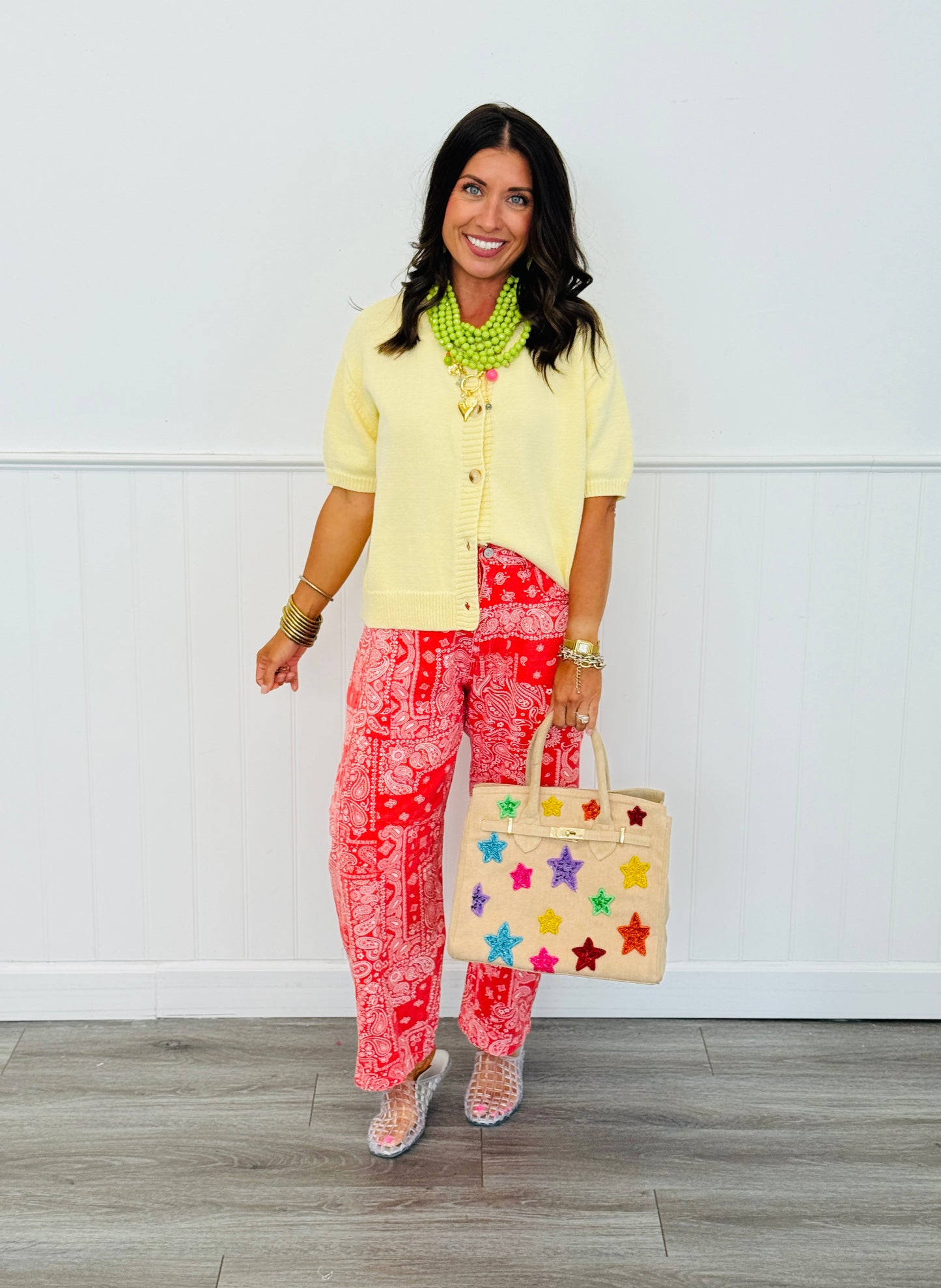 Red Bandana Print Barrel Pants (Reg. and Plus)