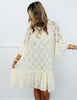 Cream Sheered Lace Tiered Tunic Top (Reg & Plus)