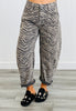 Mocha Zebra Print Barrel Jeans (Reg.)