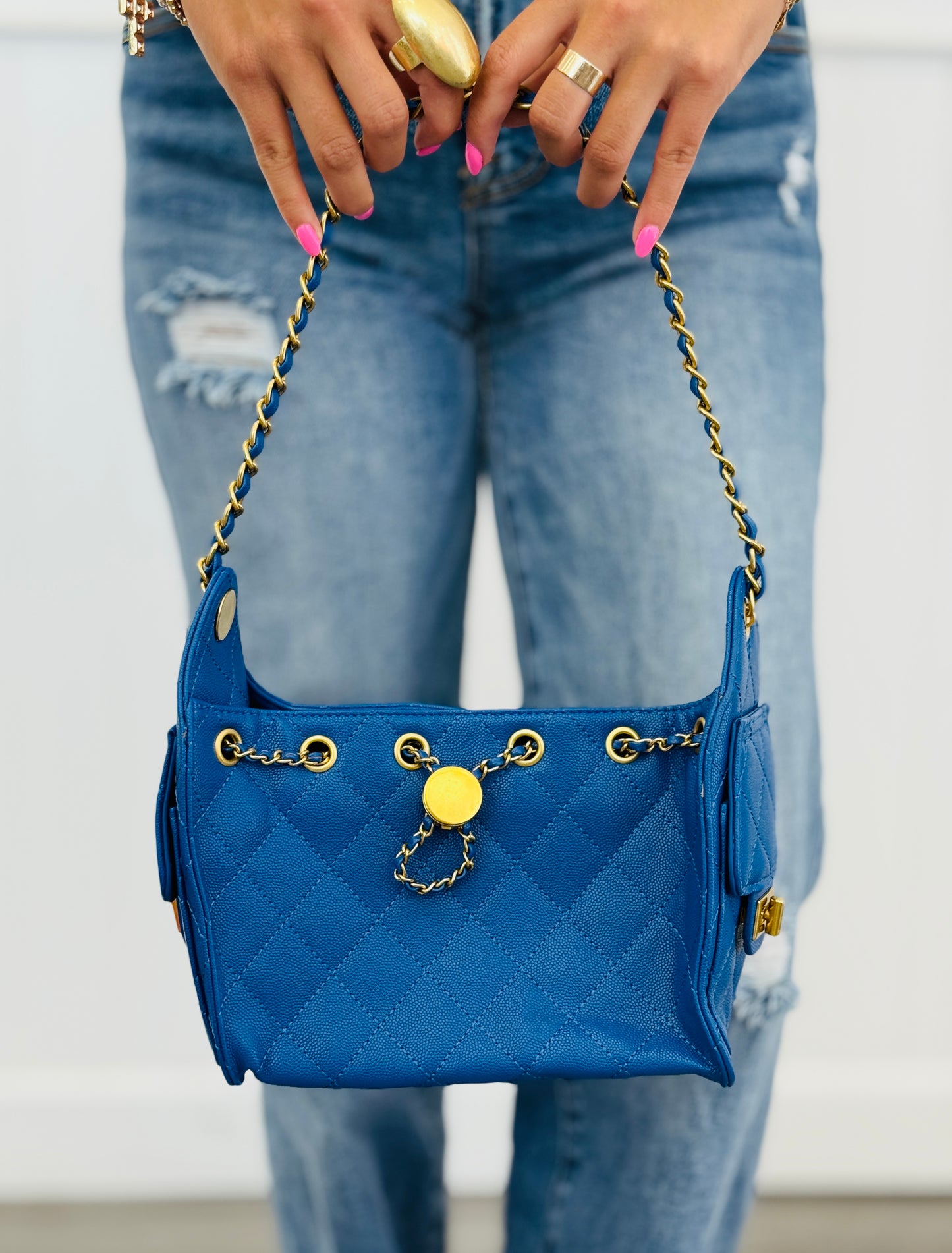 Quilted Vegan Leather Shoulder Bag (3 colors)