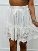 Lace Tiered Satin Bow Mini Skirt (Reg.)-3 Colors
