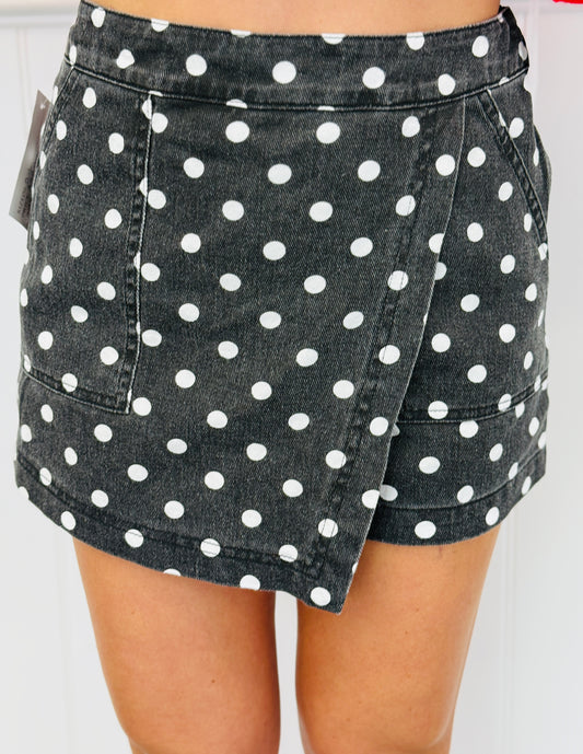 Black/White Polka Dot Skort (Reg.)