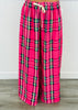 Pink Multi Plaid Palazzo Pants (One Size)