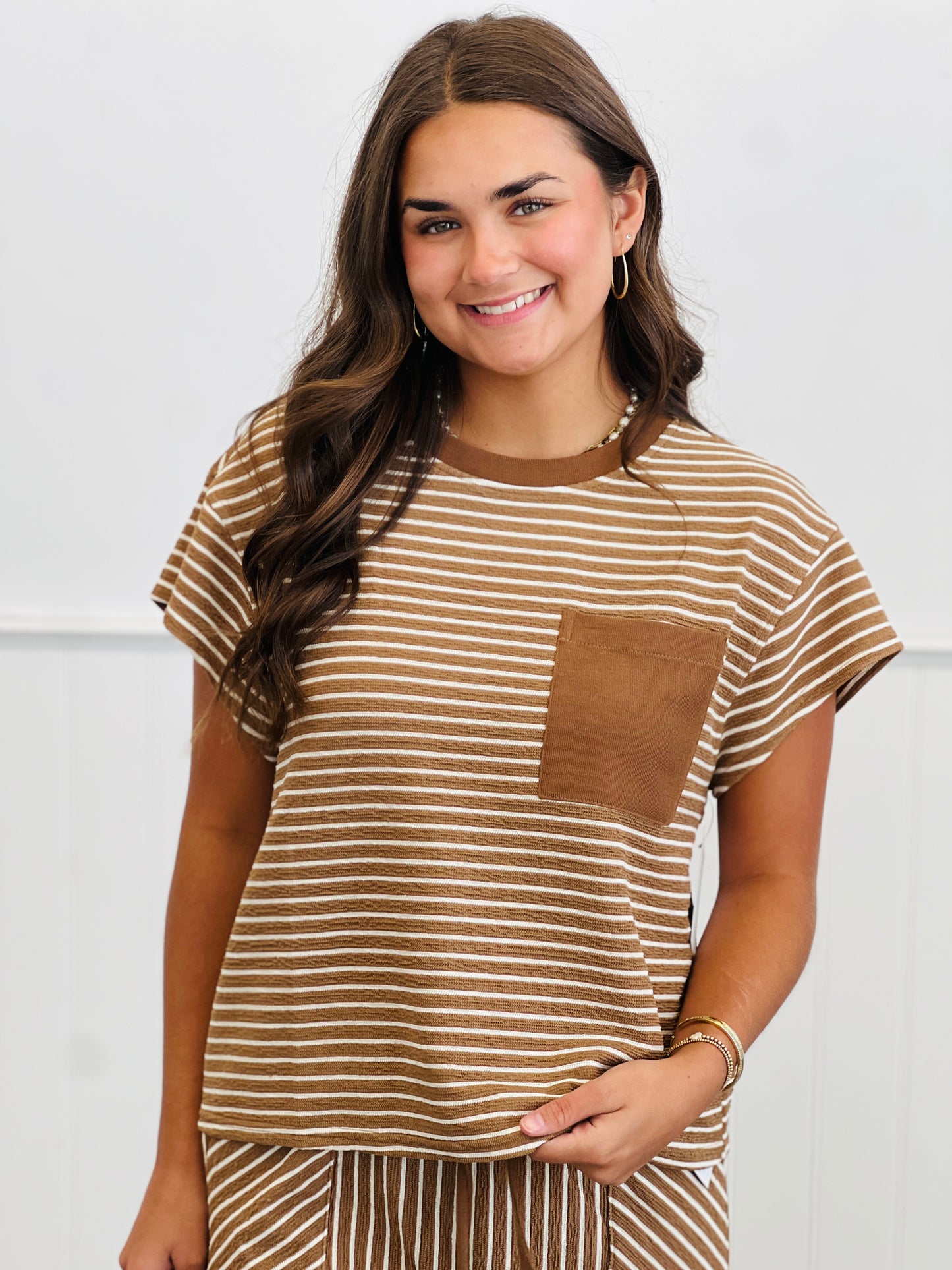 Striped Mineral Washed Short Sleeve Top (Reg.) - 2 Colors